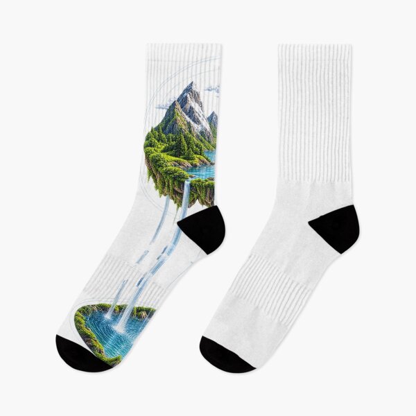 Item preview, Floating Island Waterfall Fantasy Landscape Art  designed and sold by LC&LCPlatform.
