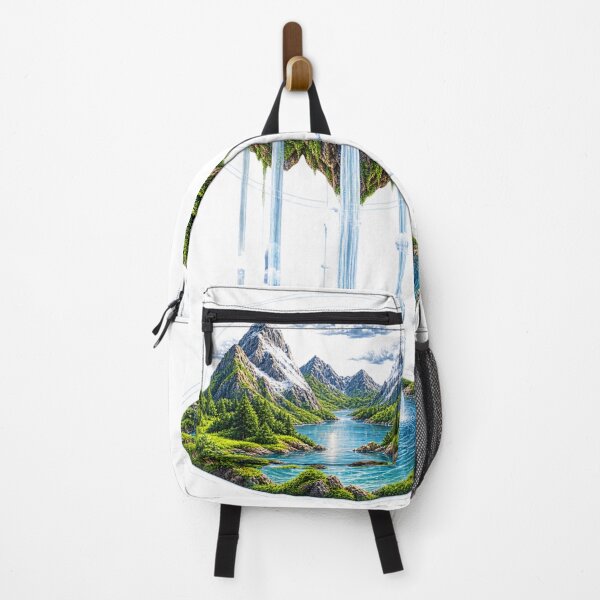 Item preview, Floating Island Waterfall Fantasy Landscape Art  designed and sold by LC&LCPlatform.