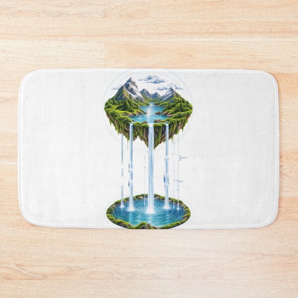 Item preview, Floating Island Waterfall Fantasy Landscape Art  designed and sold by LC&LCPlatform.