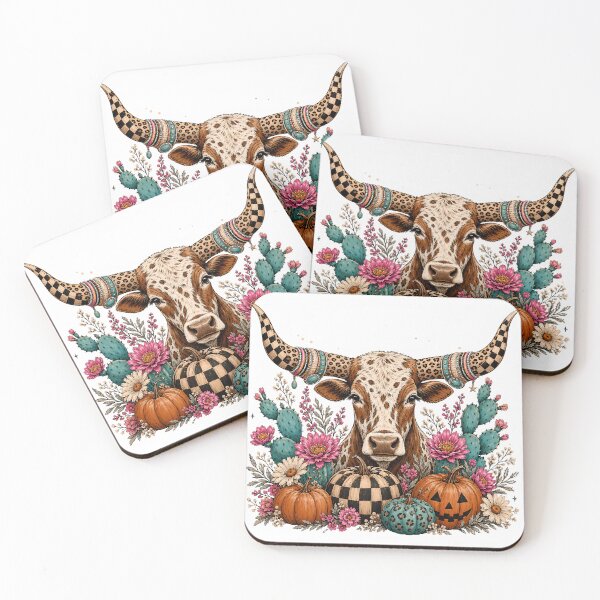 Item preview, Spooky Western Halloween - Cows, Pumpkins, Cacti & Flowers designed and sold by webpatty.