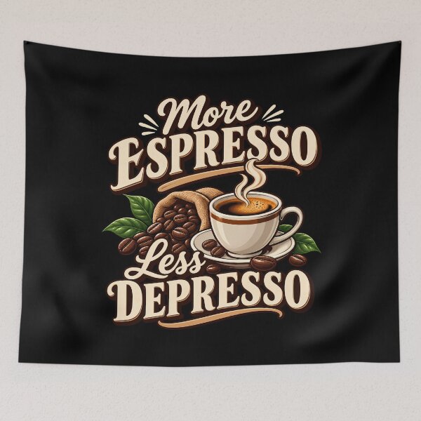 Item preview, More Espresso Less Depresso Funny Coffee Beans Caffeine Lover Vintage designed and sold by Photo-Sphere101.