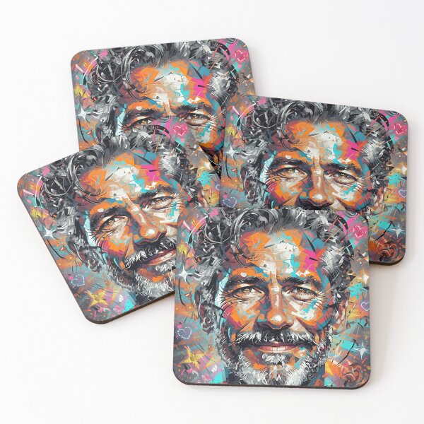 Item preview, Abstract Bearded Man Pop Art Portrait Print - Colorful Graffiti Style Face Design designed and sold by ZhivanCrimson.