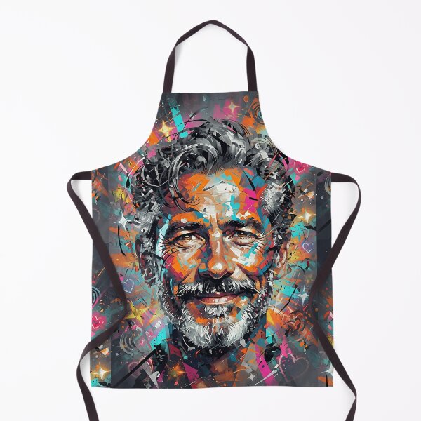Item preview, Abstract Bearded Man Pop Art Portrait Print - Colorful Graffiti Style Face Design designed and sold by ZhivanCrimson.