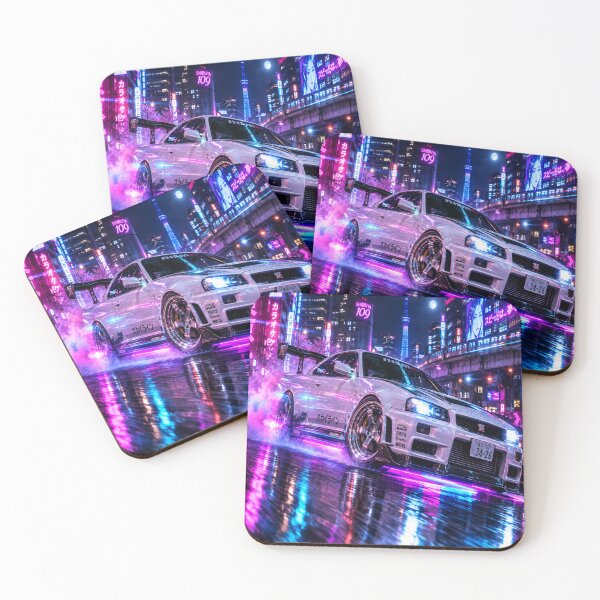 Item preview, Nissan Skyline GT-R R34 Cyberpunk Tokyo Drift designed and sold by JMAVILA ART.
