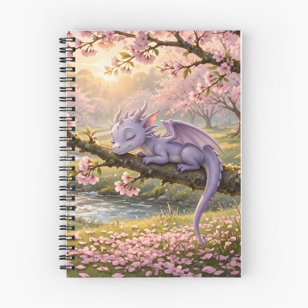 Item preview, An Adorable Pink Dragon Sleeps Among the Sunlit Cherry Blossoms designed and sold by Fanta-sticky.