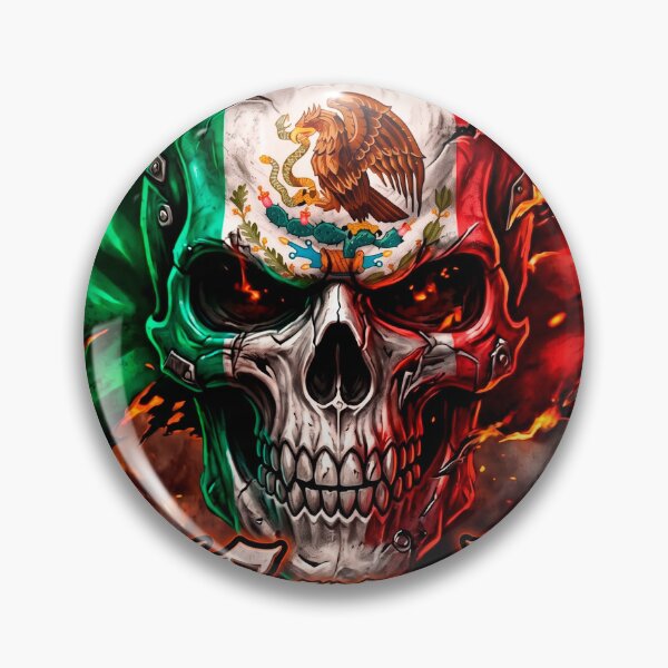 Item preview, Live free Or Die - Dark Chicano Tattoo Mexican Flag Skull designed and sold by StickersArcoiris.