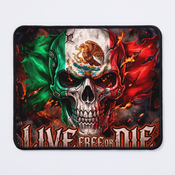 Item preview, Live free Or Die - Dark Chicano Tattoo Mexican Flag Skull designed and sold by StickersArcoiris.