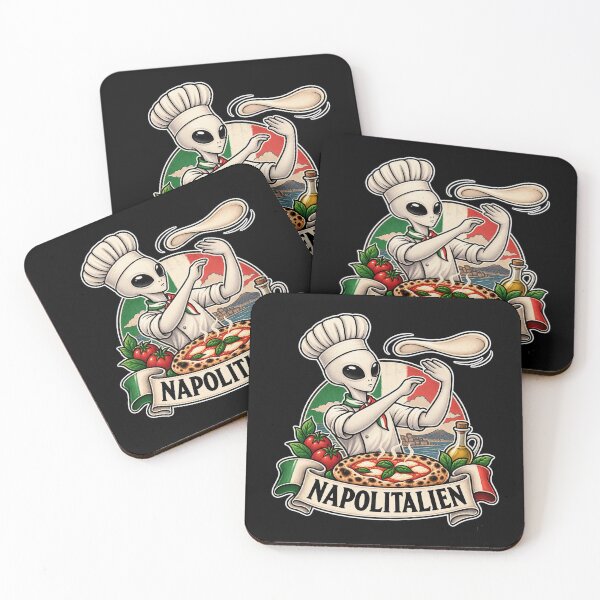 Item preview, Napolitan Alien Pizza – Retro Italian Space Food designed and sold by DogLord.