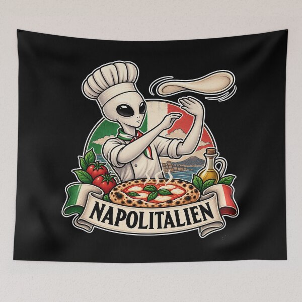 Item preview, Napolitan Alien Pizza – Retro Italian Space Food designed and sold by DogLord.