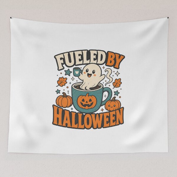Item preview, Fueled by Halloween Cute Pumpkin Coffee designed and sold by Zenith Design.