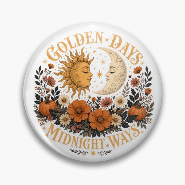 Item preview, Golden Days Midnight Ways – Celestial Autumn Sun & Moon designed and sold by webpatty.