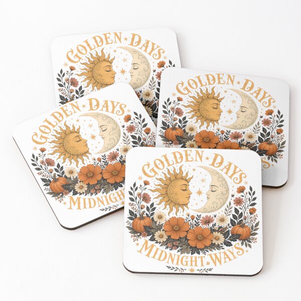 Item preview, Golden Days Midnight Ways – Celestial Autumn Sun & Moon designed and sold by webpatty.