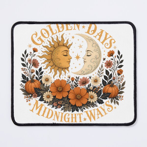 Item preview, Golden Days Midnight Ways – Celestial Autumn Sun & Moon designed and sold by webpatty.