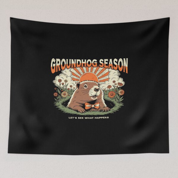 Item preview, groundhog season vintage illustration lets see what happens designed and sold by DariaOltes.