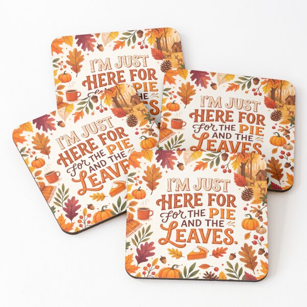 Item preview, I'm Just Here For The Pie And The Leaves - Cozy Autumn Aesthetic designed and sold by StickersArcoiris.