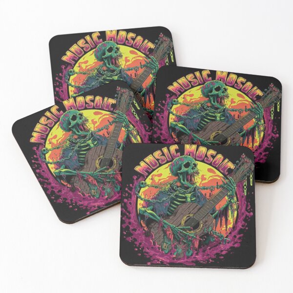 Item preview, Music Mosaic Zombie Guitarist | Undead Skeleton Rocker Graphic designed and sold by TOCOCLAWS.