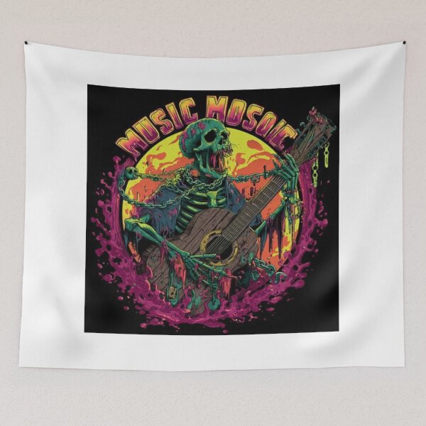 Item preview, Music Mosaic Zombie Guitarist | Undead Skeleton Rocker Graphic designed and sold by TOCOCLAWS.