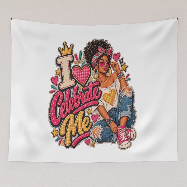 Item preview, I Celebrate Me Queen Self Love Black Woman Confidence designed and sold by DYAFLK.
