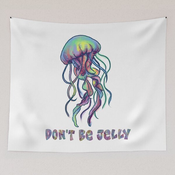 Item preview, Don't be jelly water colour jellyfish  underwater animal designed and sold by DoodlingMissy.