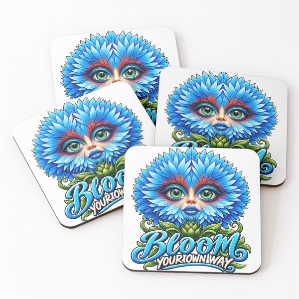 Item preview, Bloom Your Own Way — Surreal Blue Flower Face designed and sold by flashARTstudio.