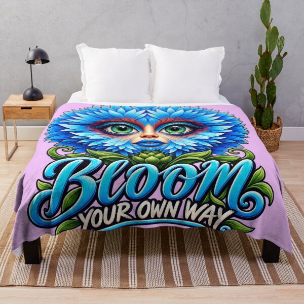 Item preview, Bloom Your Own Way — Surreal Blue Flower Face designed and sold by flashARTstudio.