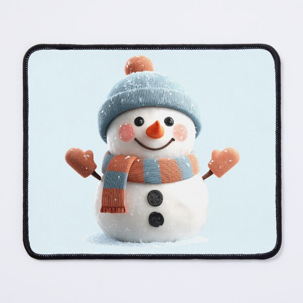 Item preview, Adorable Snowman with Blue Beanie and Orange Scarf designed and sold by colorful-white.