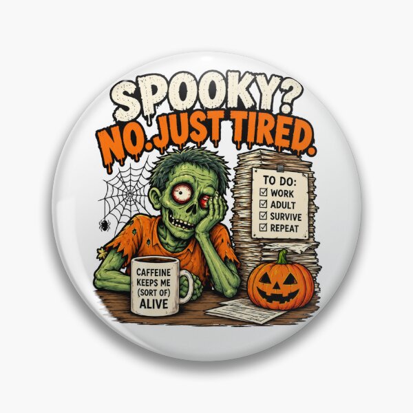 Item preview, Spooky No Just Tired Funny Halloween Zombie Shirt designed and sold by JDR Tees.
