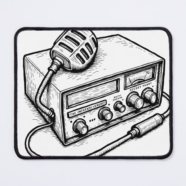 Item preview, Vintage Radio Transceiver Tattoo Flash - Bold Line Art designed and sold by Qubivibe.