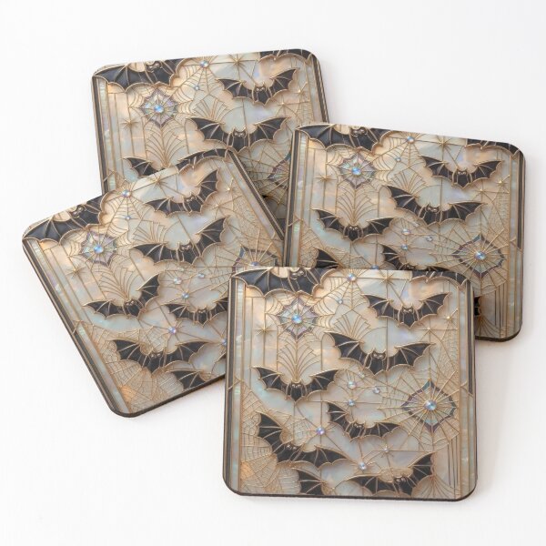 Item preview, Elegant Bats with Art Deco Webs designed and sold by BriSher.