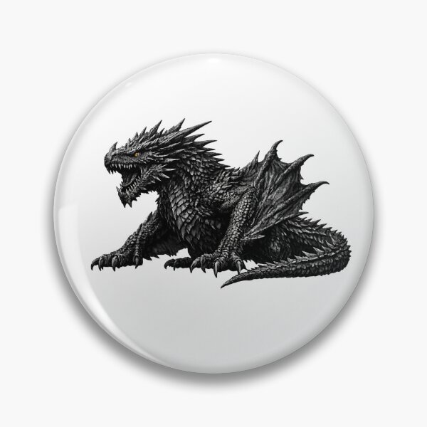 Item preview, Realistic Black Dragon – Dark Fantasy Dragon Art designed and sold by Classic Chaos Creations.