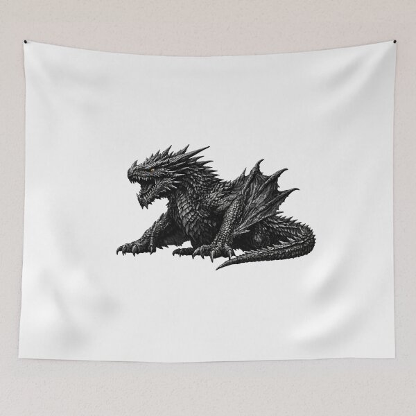 Item preview, Realistic Black Dragon – Dark Fantasy Dragon Art designed and sold by Classic Chaos Creations.
