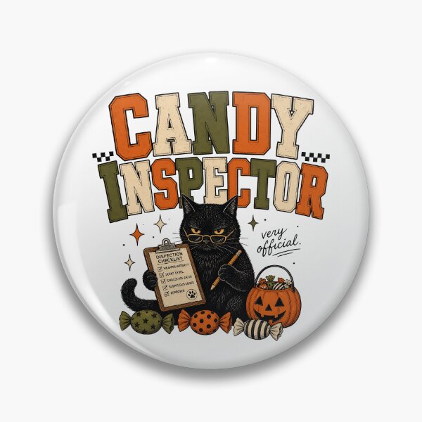 Item preview, Halloween Candy Inspector – Black Cat Watching You  designed and sold by webpatty.