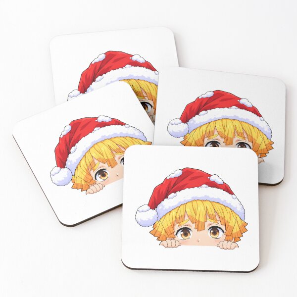 Item preview, Zenitsu Agatsuma Demon Slayer Christmas Peeking Santa Hat designed and sold by mildaclairmo.