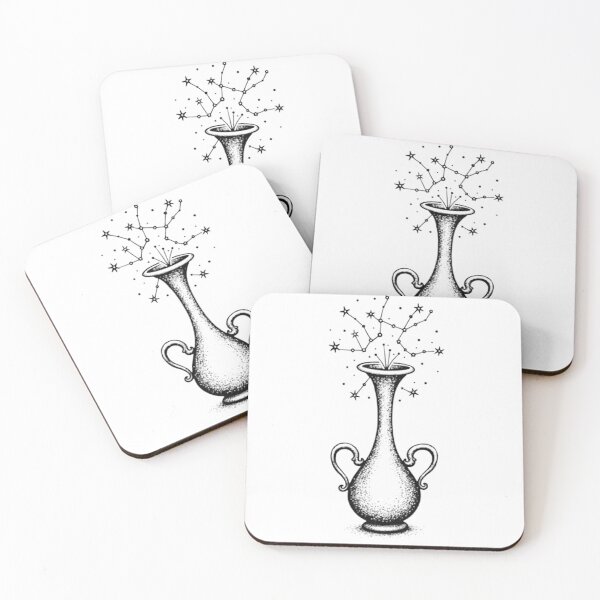 Item preview, Aquarius Zodiac Sacred Geometry Tattoo Flash designed and sold by Qubivibe.