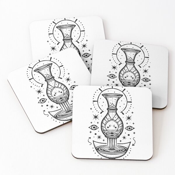 Item preview, Bold Black Ink Aquarius Water Bearer Tattoo Flash designed and sold by Qubivibe.