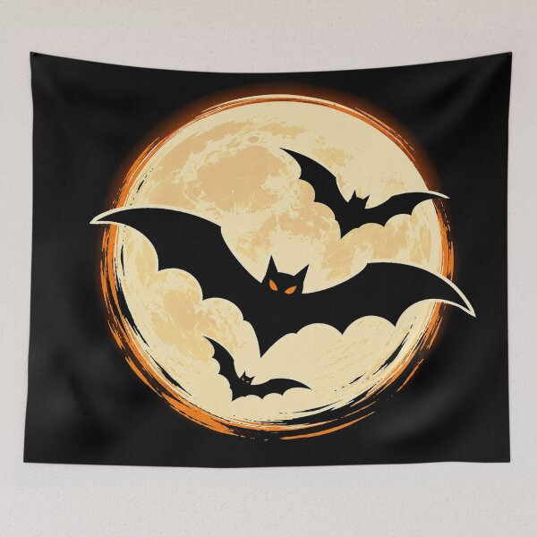 Item preview, Full Moon Bats – Spooky Halloween Bat Silhouette Art designed and sold by Stinky Lincy's Apparel Company.