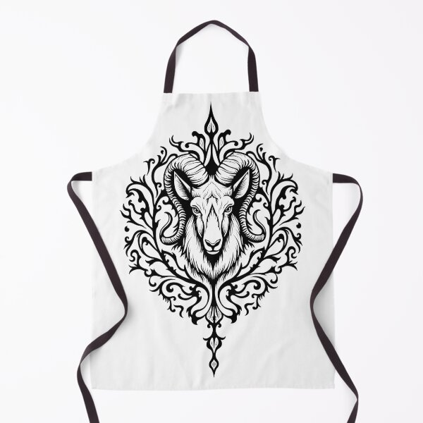 Item preview, Bold Black Ink Ram Head Tattoo Flash Design designed and sold by Qubivibe.