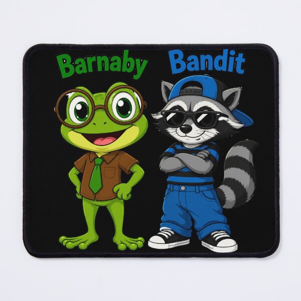 Item preview, Barnaby and Bandit Cute Frog and Raccoon Friends Graphic designed and sold by Chaotic Critters.
