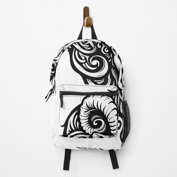 Item preview, Aries Ram Head Tattoo Flash - Bold Black Ink Line Art designed and sold by Qubivibe.