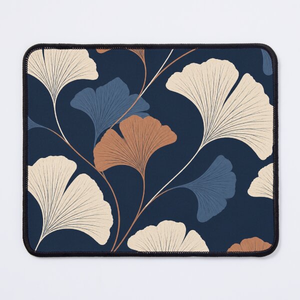 Item preview, Navy Ginkgo Leaf Botanical Pattern designed and sold by TrendPulseCo.