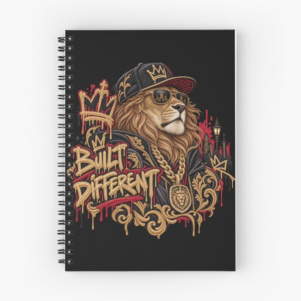 Item preview, Lion Graffiti Embroidery – Built Different Urban Street Art designed and sold by Emoji Emblems.