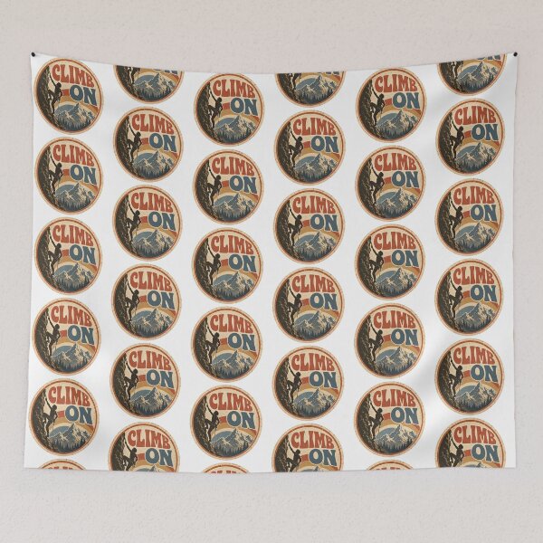 Item preview, Regalo de escalada en roca - Retro Climb On designed and sold by RedRubyBubble.