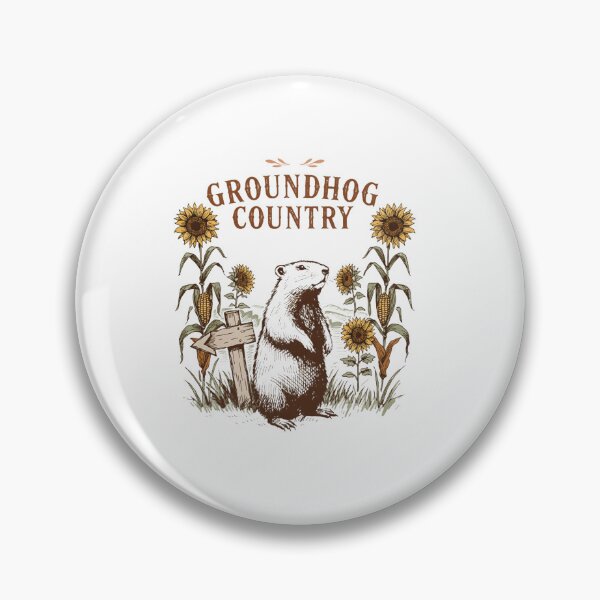 Item preview, groundhog country sunflower farm animal vintage illustration designed and sold by DariaOltes.