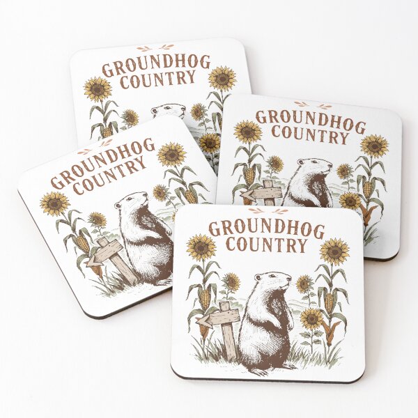 Item preview, groundhog country sunflower farm animal vintage illustration designed and sold by DariaOltes.