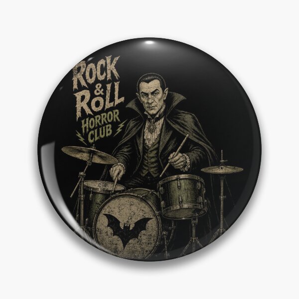 Item preview, Dracula Playing Drums - Rock & Roll Horror Club designed and sold by Nacho Average Designs.