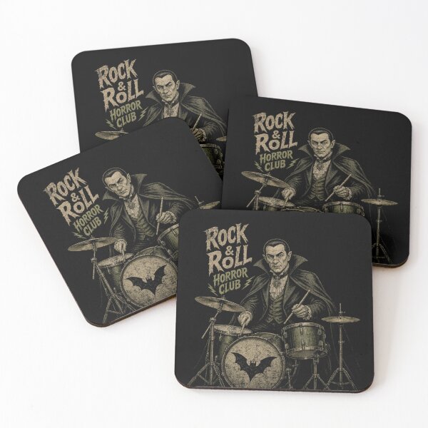 Item preview, Dracula Playing Drums - Rock & Roll Horror Club designed and sold by Nacho Average Designs.