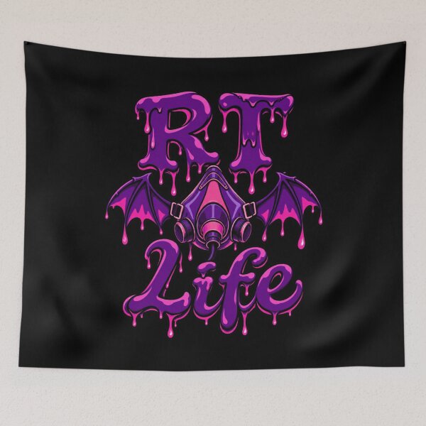 Item preview, RT Life Respiratory Therapist Halloween Bat Respirator Purple Design designed and sold by ClinicalHubs.