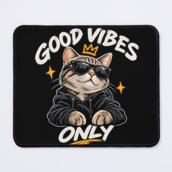 Item preview, Good Vibes Only Cat – Cool Cat with Sunglasses designed and sold by funny things random.