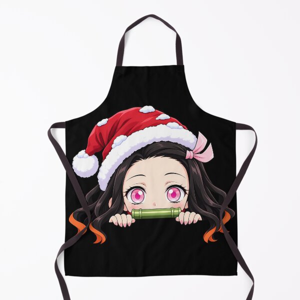 Item preview, Nezuko Kamado Demon Slayer Christmas Peeking Chibi designed and sold by mildaclairmo.