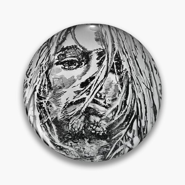Item preview, Kurt Cobain Ink Portrait - Black and White Grunge Art designed and sold by Art by Fruitcake.